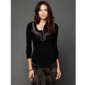 Free People Blanket Stitch Henley